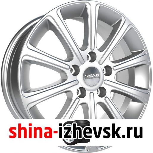 Колесный диск СКАД Милан 6.5xR16 5×114.3 ET40 DIA67.1 серебристый в Ижевске